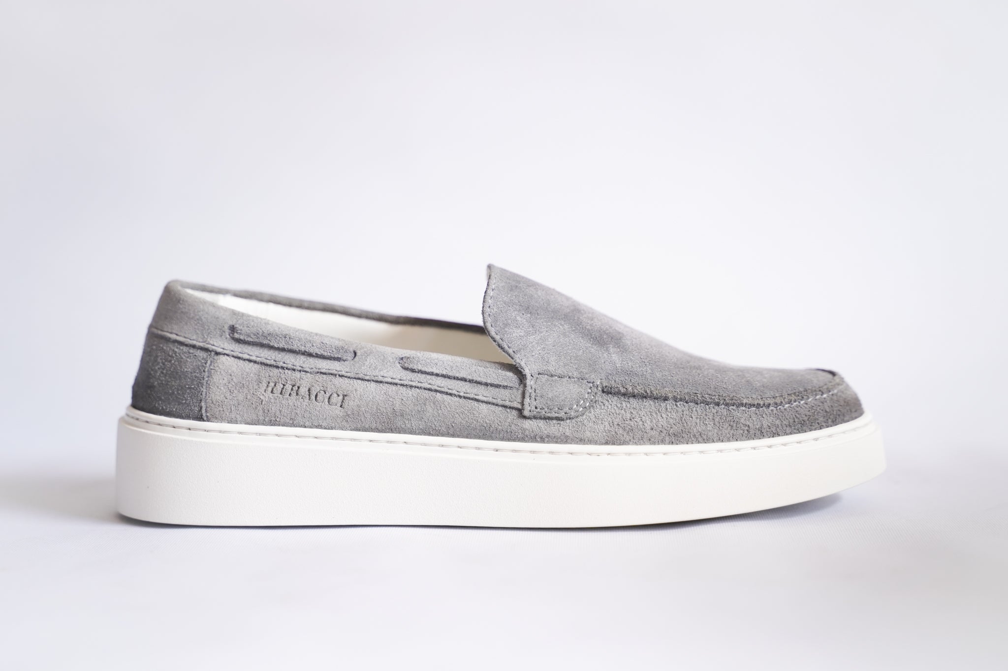 Keona Grey Leather Loafer